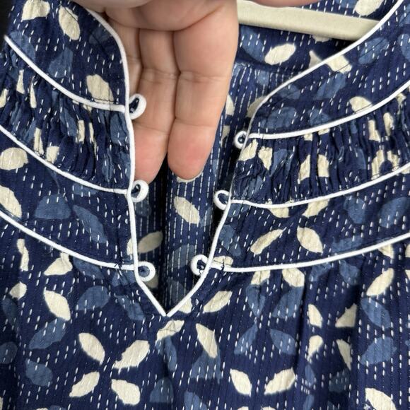 J Jill XL PureJill Limited Edition Elements Collection Blue Floral Boho Pullover - Picture 8 of 12